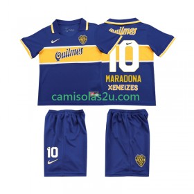 Camisolas de futebol CA Boca Juniors MARADONA 10 Retro Criança Equipamento Principal 1996 1997 Manga Curta